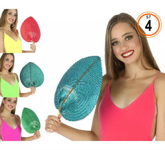 Leque em forma de folha em cores sortidas