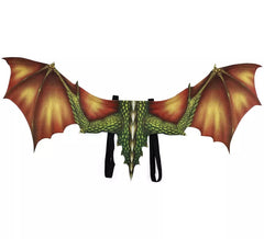 Asas de Dragão Verde de 92 x 34 cm