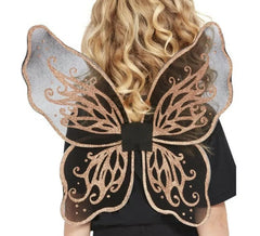 Asas botânicas de borboleta com glitter dourados de 43 cm