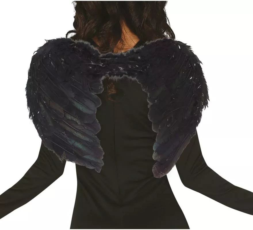 Translation missing: pt-PT.Alas negras de plumas de 50 cm. para Halloween