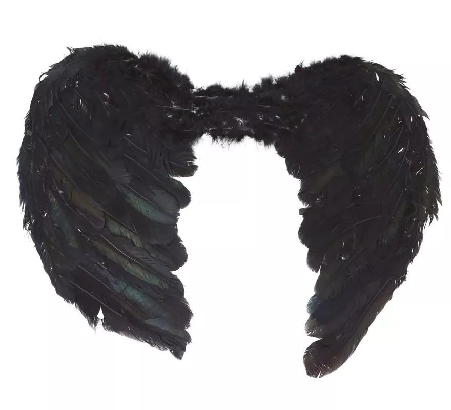 Translation missing: pt-PT.Alas negras de plumas de 50 cm. para Halloween