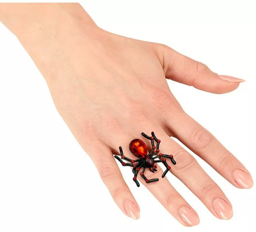 Translation missing: pt-PT.Anillo Araña con Gema y Diamantes rojos