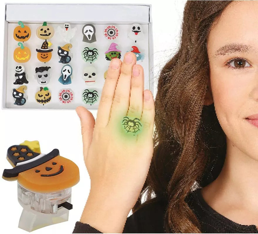 Translation missing: pt-PT.Anillo con LED de Halloween modelos surtido de 3 cm