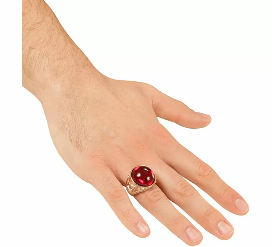 Translation missing: pt-PT.Anillo dorado con Gema roja
