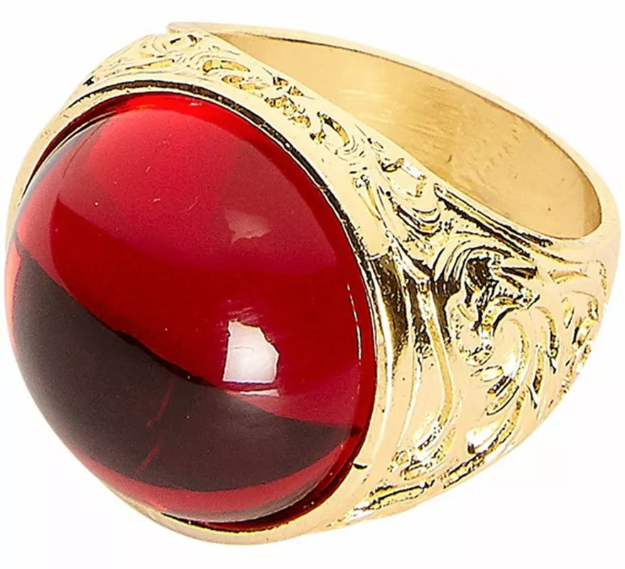 Translation missing: pt-PT.Anillo dorado con Gema roja