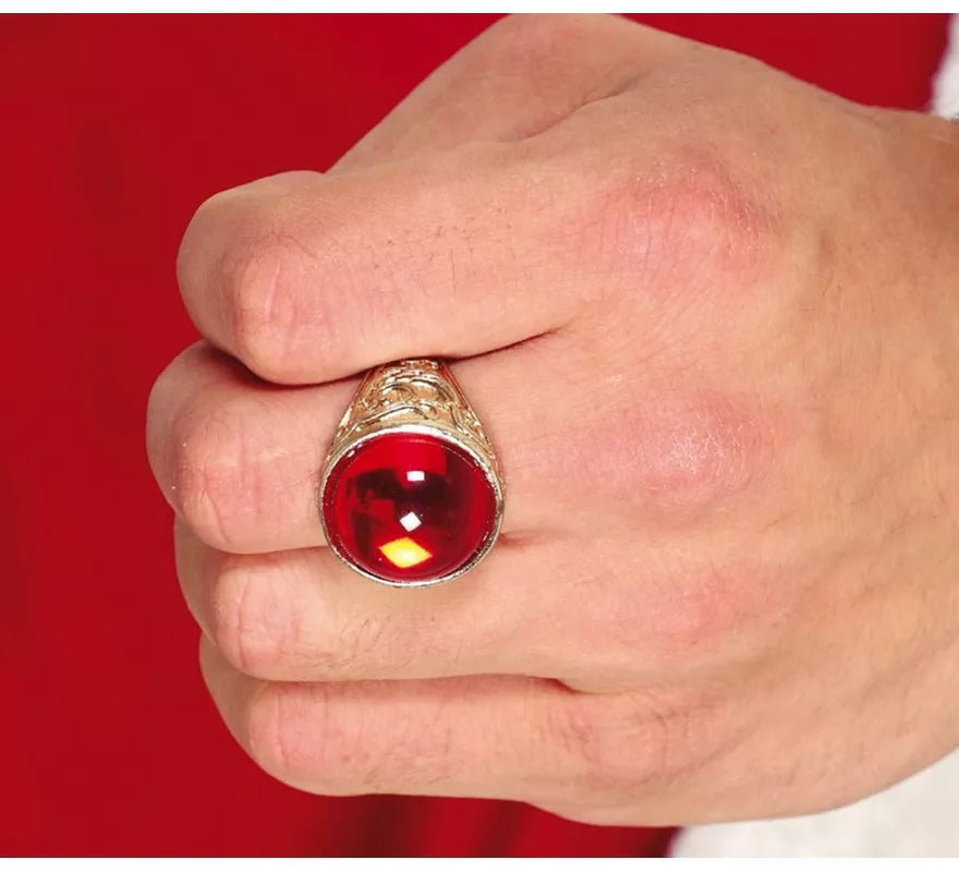 Translation missing: pt-PT.Anillo dorado con Rubí de plástico