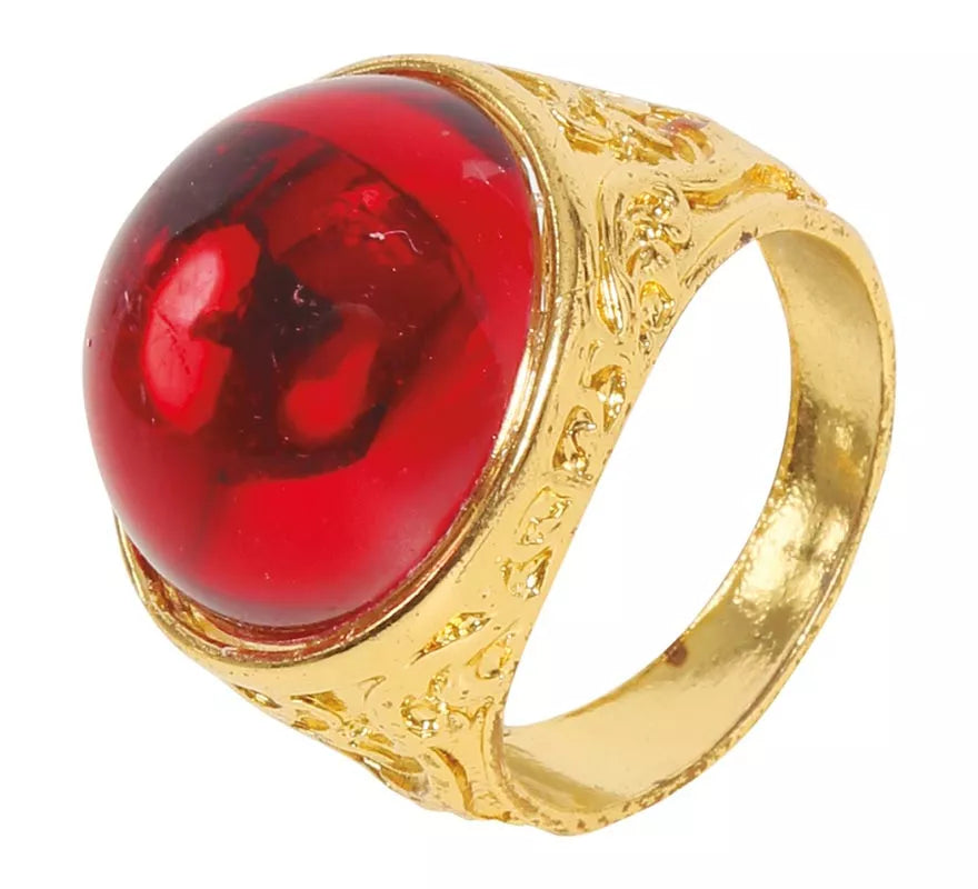 Translation missing: pt-PT.Anillo dorado con Rubí de plástico