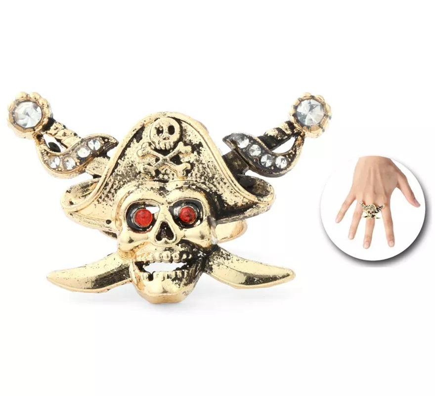 Translation missing: pt-PT.Anillo Pirata con calavera y espadas
