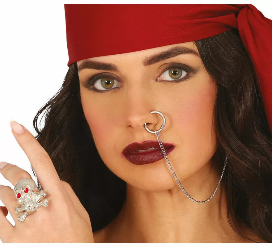 Translation missing: pt-PT.Anillo y Pendiente con Piercing Pirata adulta