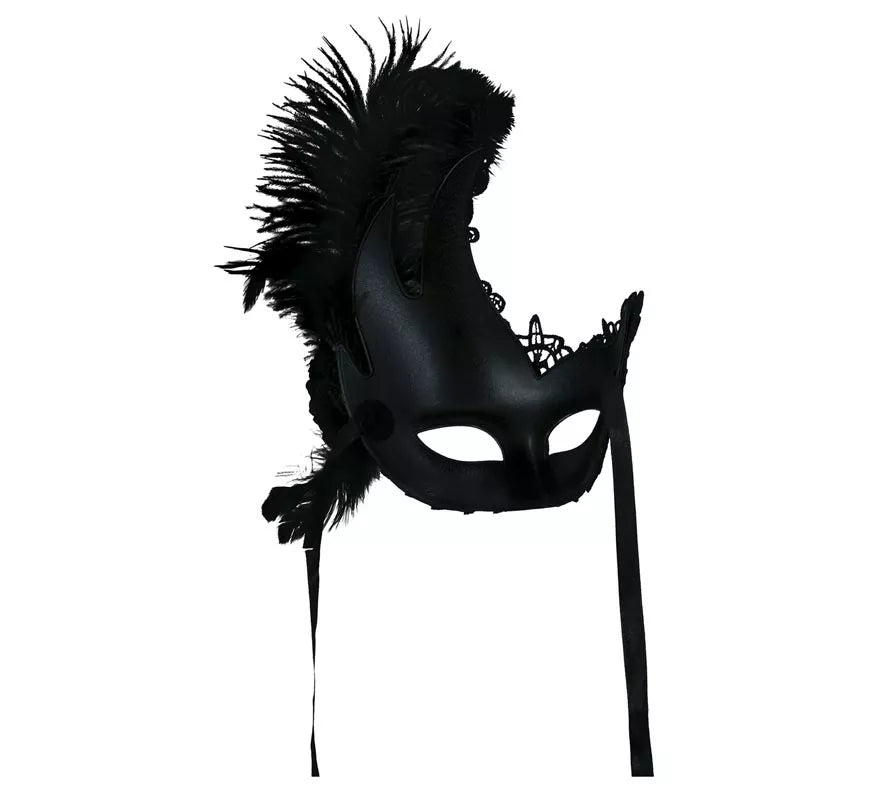 Translation missing: pt-PT.Antifaz con Plumas negro