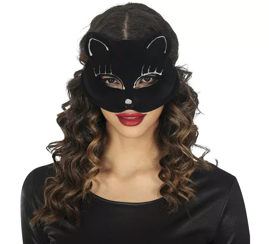 Translation missing: pt-PT.Antifaz de Gato negro de Terciopelo