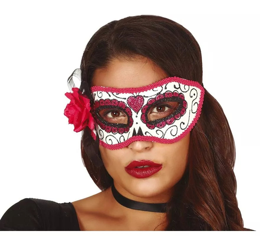 Translation missing: pt-PT.Antifaz del Día de los Muertos Rosa