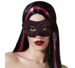 Máscara de teia de aranha roxa