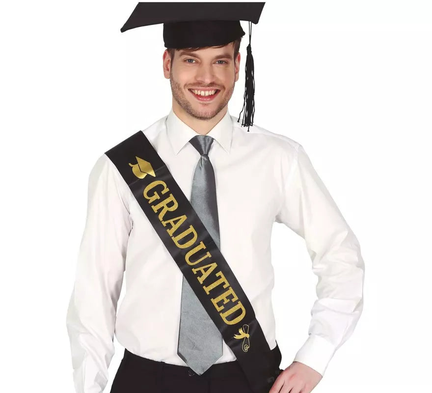 Translation missing: pt-PT.Banda de Graduado Negra con Dorado