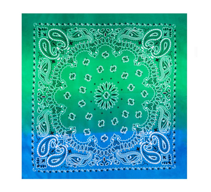 Translation missing: pt-PT.Bandana o Pañuelo Paisley Degradado azul de 54x54 cm