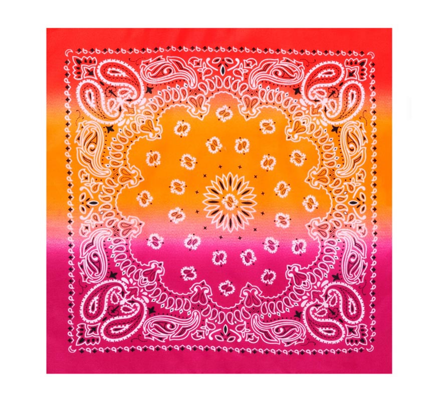 Translation missing: pt-PT.Bandana o Pañuelo Paisley Degradado fucsia de 54x54 cm