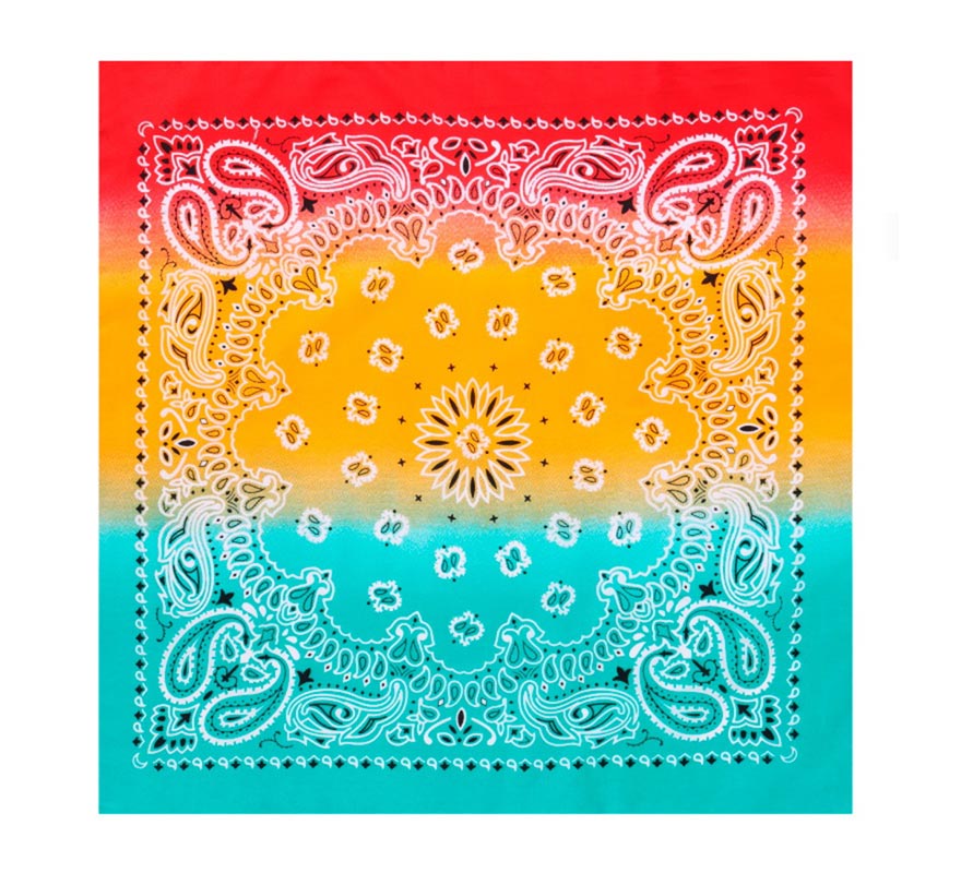 Translation missing: pt-PT.Bandana o Pañuelo Paisley Degradado rojo de 54x54 cm