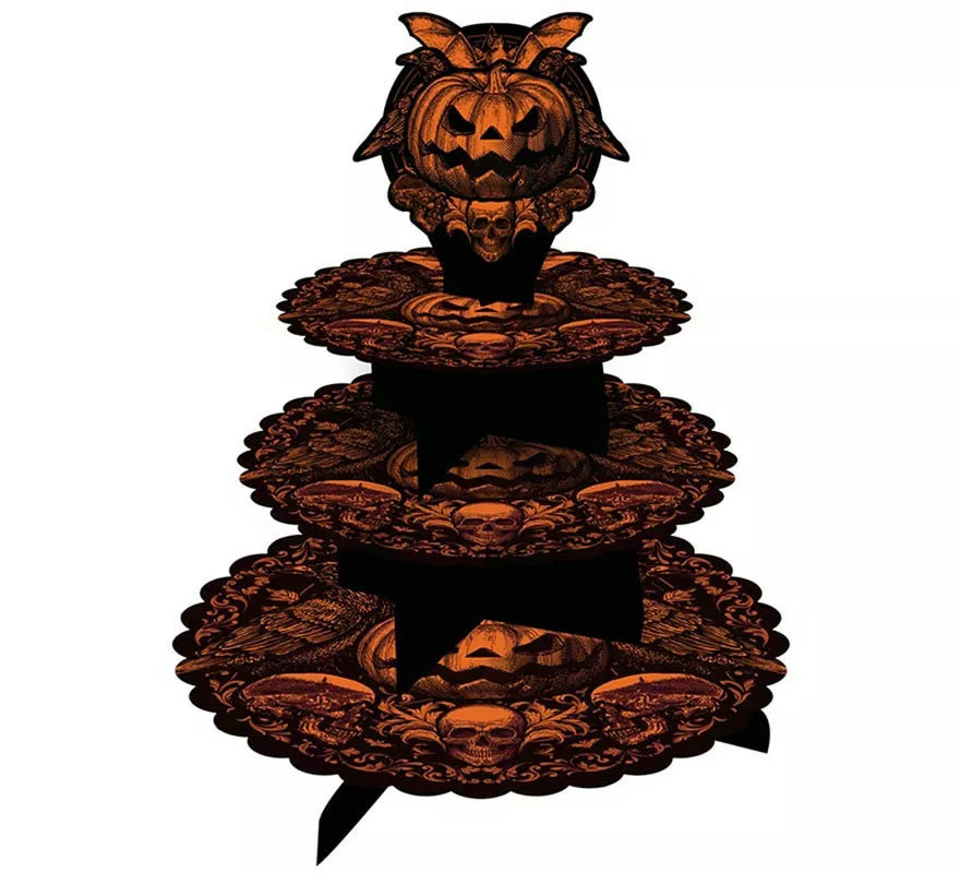 Translation missing: pt-PT.Bandeja 3 Pisos Calabaza Gótica 40x30 cm