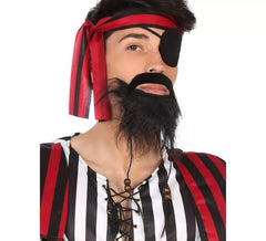 Barba preta pirata com borlas