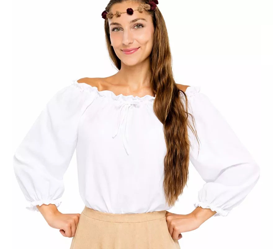 Translation missing: pt-PT.Blusa Medieval blanca para mujer