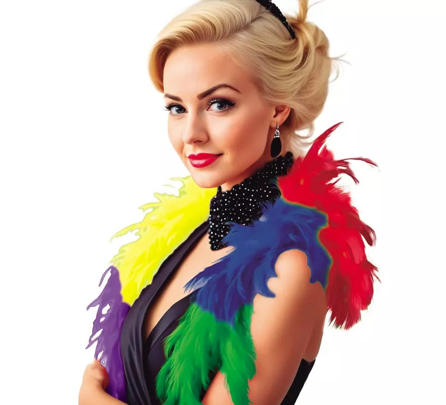 Translation missing: pt-PT.Boa de 40 gr de plumas Multicolor de 180 cm