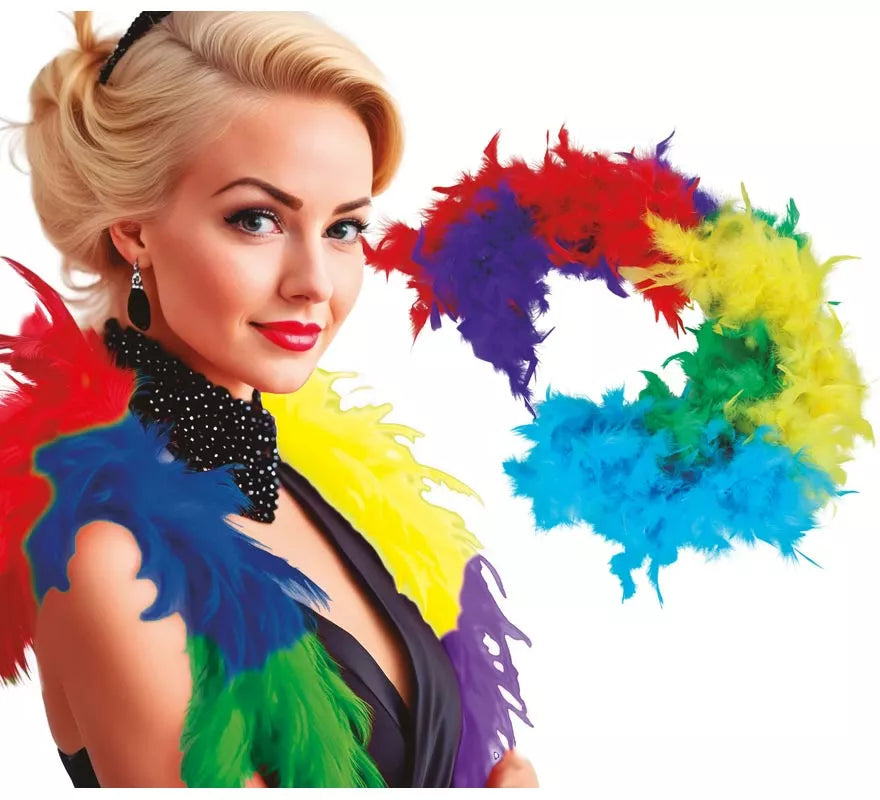 Translation missing: pt-PT.Boa de 40 gr de plumas Multicolor de 180 cm