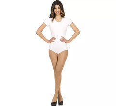 Body ou jersey branco de manga curta para mulher