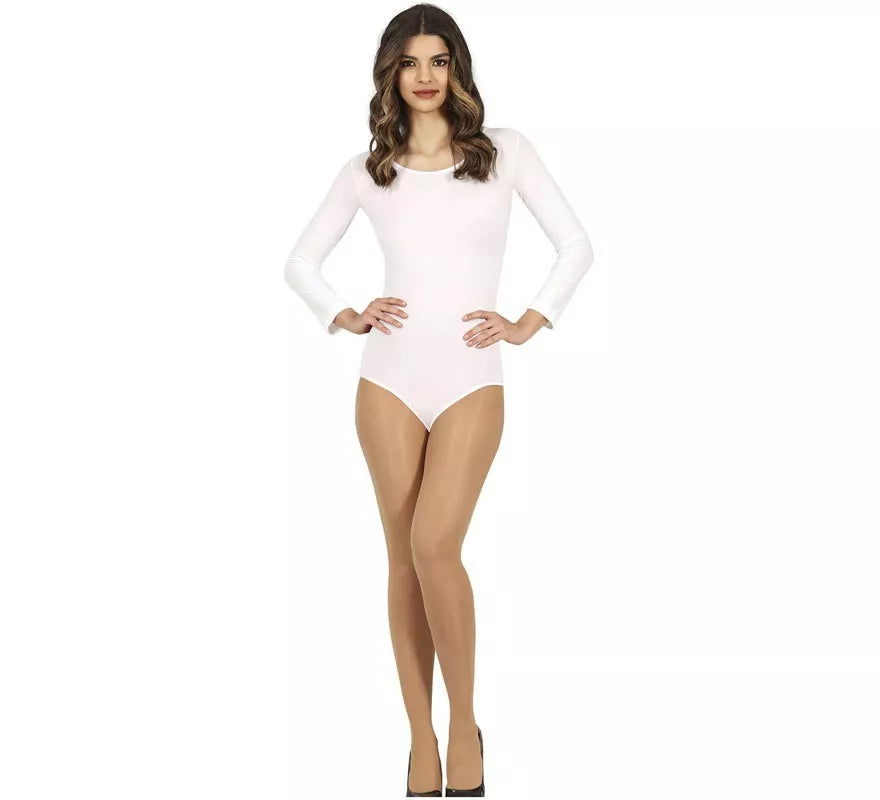 Translation missing: pt-PT.Body o Maillot Blanco manga larga para mujer
