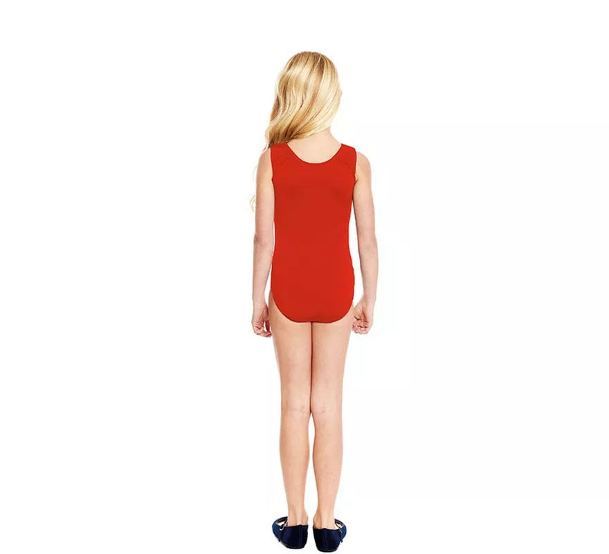 Translation missing: pt-PT.Body o Maillot con tirante ancho rojo para niña