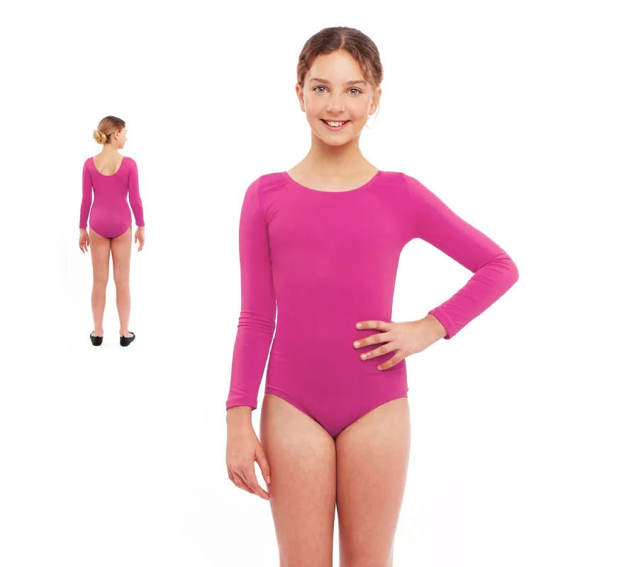 Translation missing: pt-PT.Body o Maillot fucsia manga larga para niña