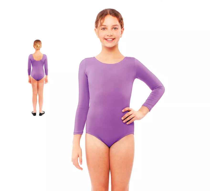 Translation missing: pt-PT.Body o Maillot morado manga larga para niña