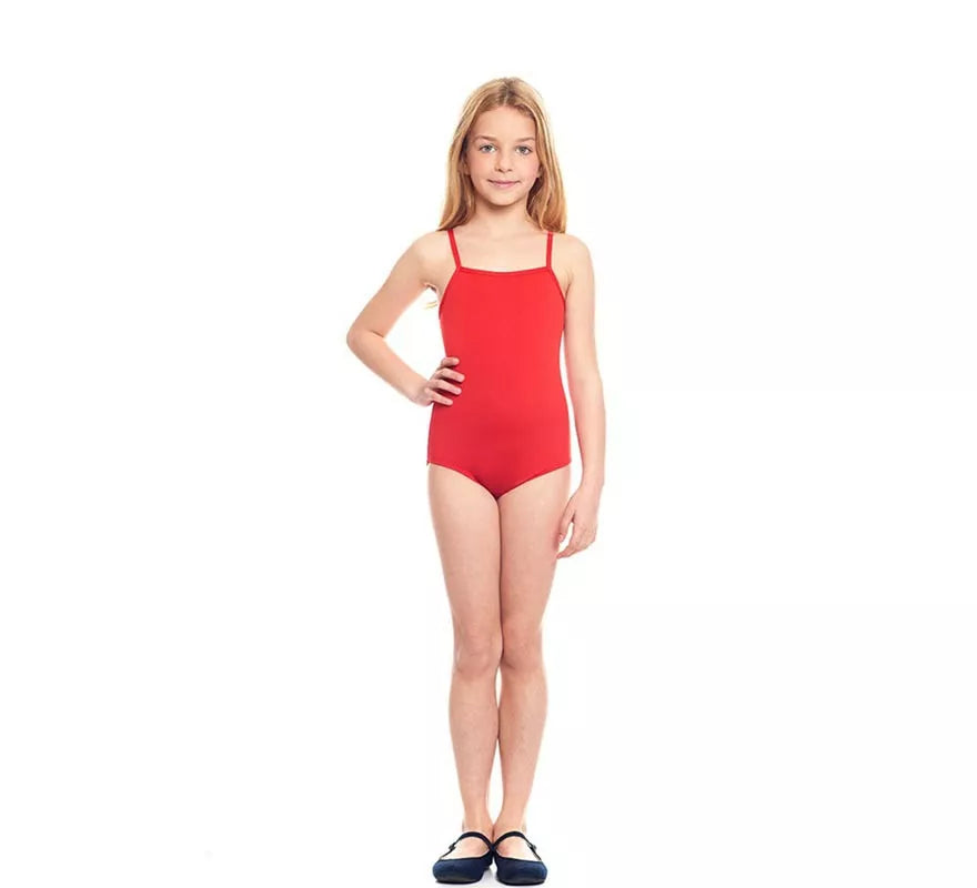 Translation missing: pt-PT.Body o Maillot Punto con tirantes rojo para niña