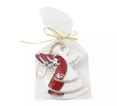 Saco 3 Assorted Red and White Wood Angels