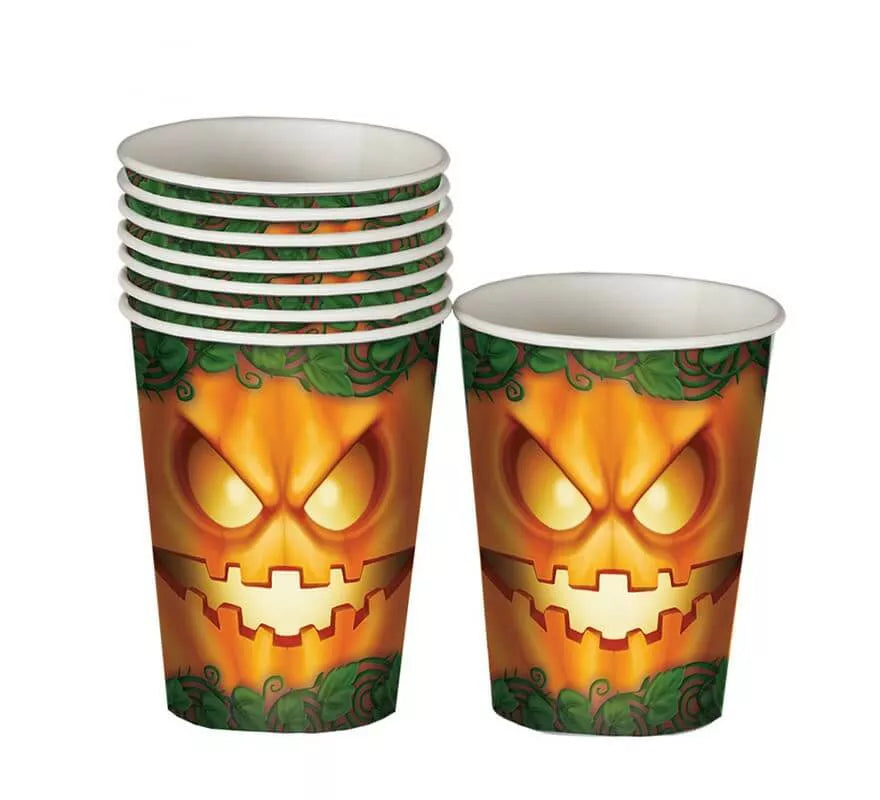 Translation missing: pt-PT.Bolsa 6 Vasos 10 cm Halloween Calabaza