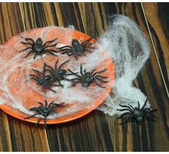 Bolsa com 8 aranhas de 6 cm. decorar no Halloween