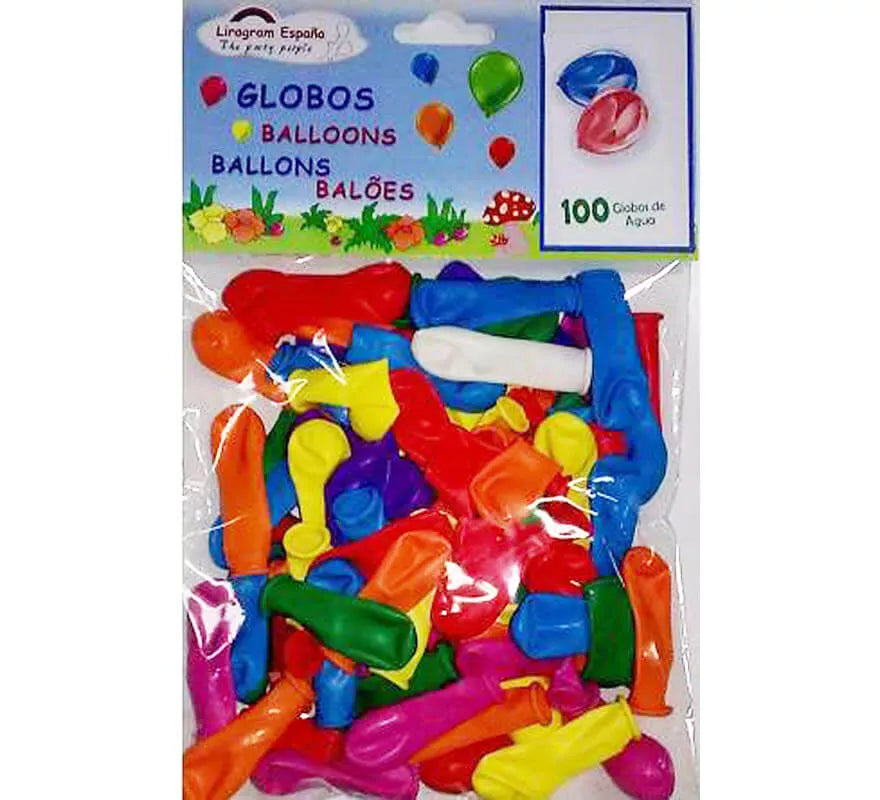 Translation missing: pt-PT.Bolsa de 100 Globos látex de Agua de colores