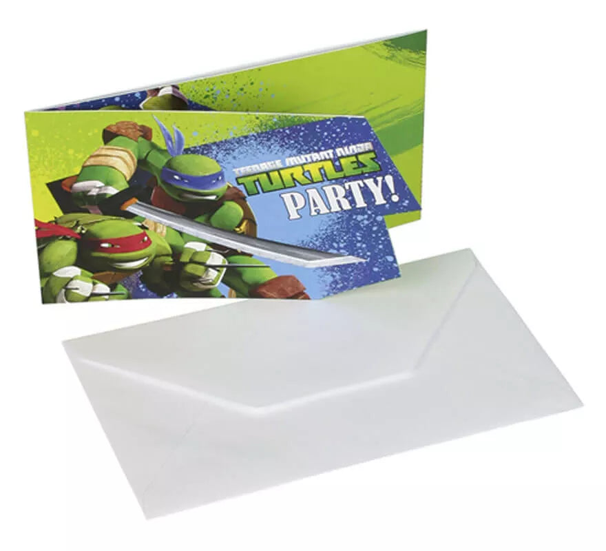 Translation missing: pt-PT.Bolsa de 6 Invitaciones de las Tortugas Ninja Mutantes