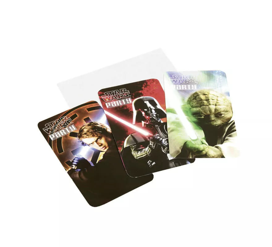 Translation missing: pt-PT.Bolsa de 6 Invitaciones de Star Wars con sobres