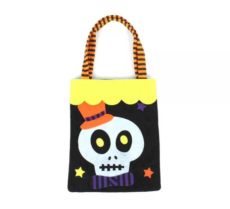 Translation missing: pt-PT.Bolsa para dulces Calavera de fieltro de 28x20 cm