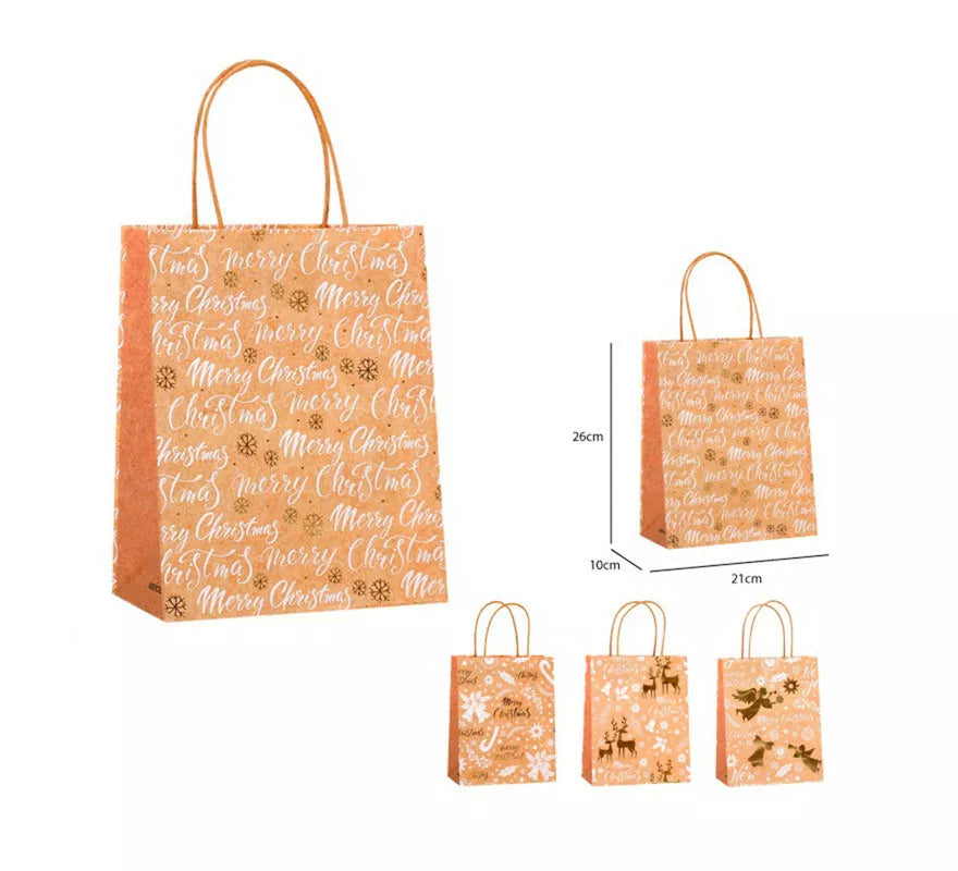 Translation missing: pt-PT.Bolsa Regalo Navidad Kraft de 21x25.5x10 cm en modelos surtidos
