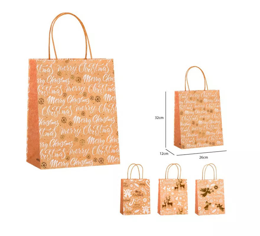 Translation missing: pt-PT.Bolsa Regalo Navidad Kraft de 26x32x12 cm en modelos surtidos