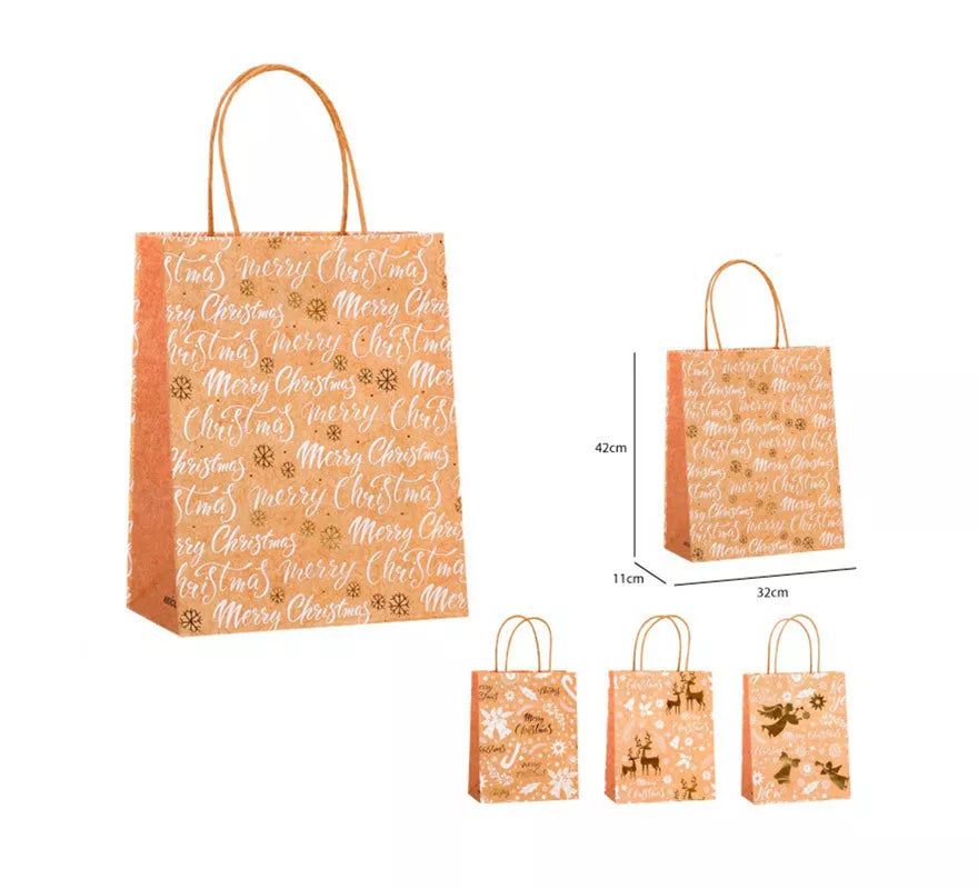 Translation missing: pt-PT.Bolsa Regalo Navidad Kraft de 32x42x11 cm en modelos surtidos