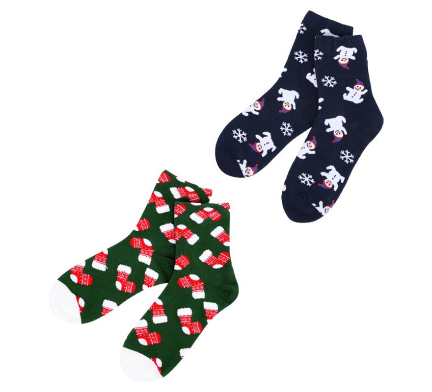 Translation missing: pt-PT.Calcetines Navideños Botas y Muñeco de nieve en modelos surtidos adulto