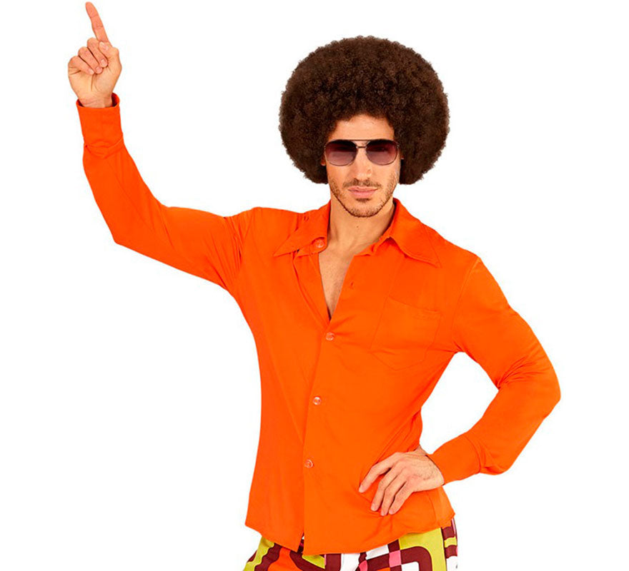 Translation missing: pt-PT.Camisa Disco Años 70 naranja para hombre