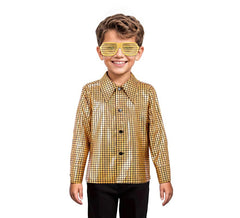 Camisa dourada Disco Bling para meninos