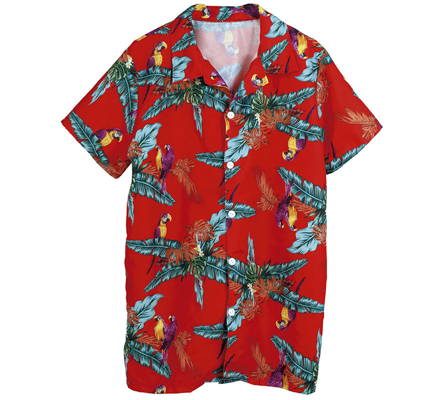 Camisa Hawaiana con Loros para Adulto