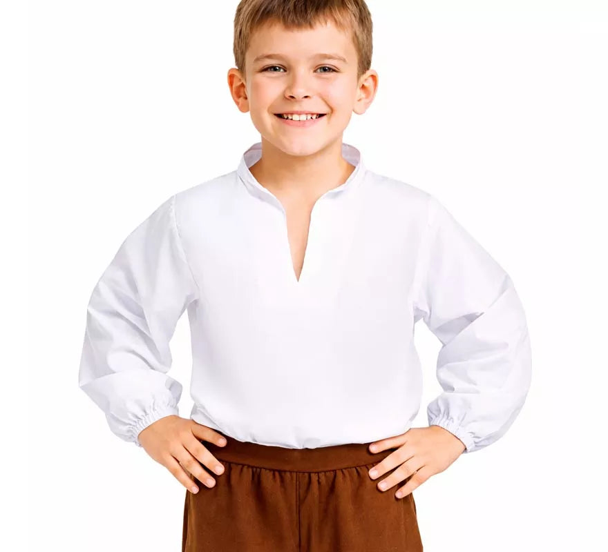 Translation missing: pt-PT.Camisa Medieval blanca para niño