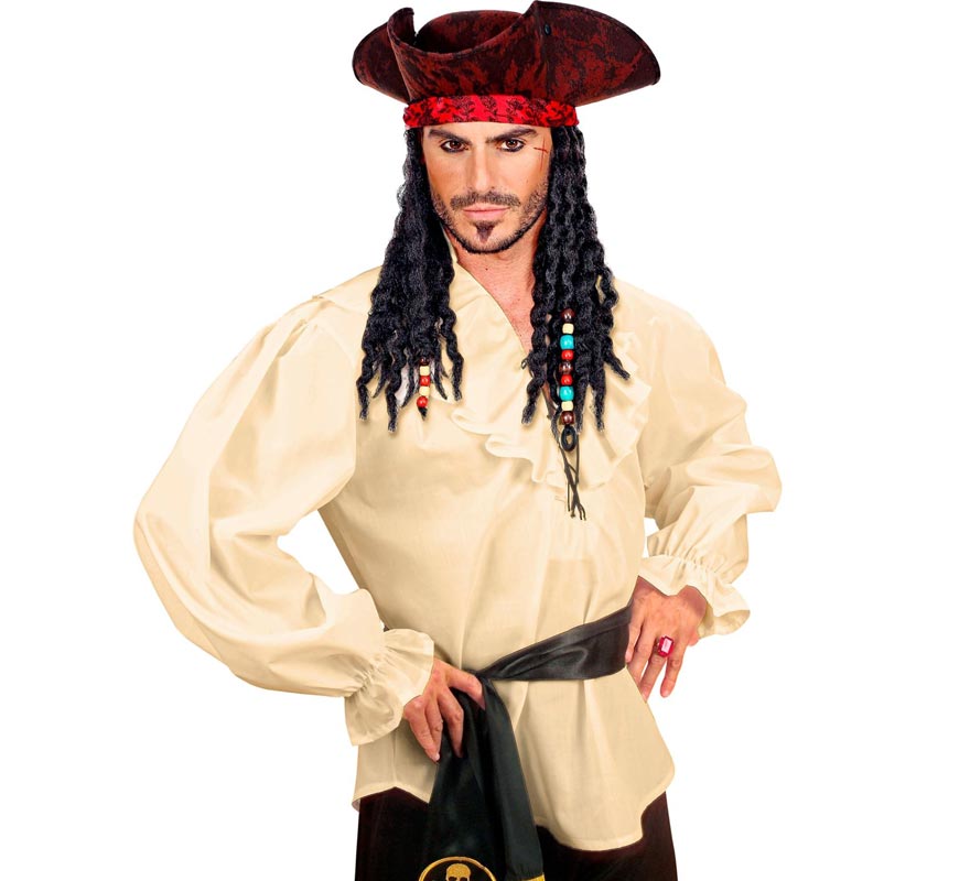 Translation missing: pt-PT.Camisa Medieval Renacentista beige para hombre
