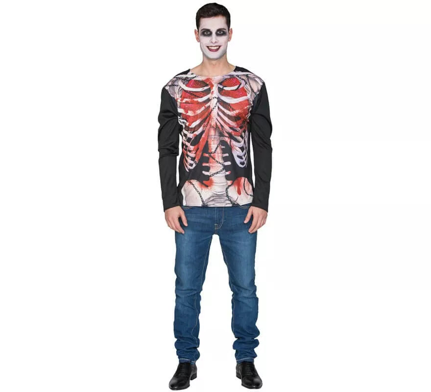 Translation missing: pt-PT.Camiseta Disfraz de Esqueleto Zombie para hombre