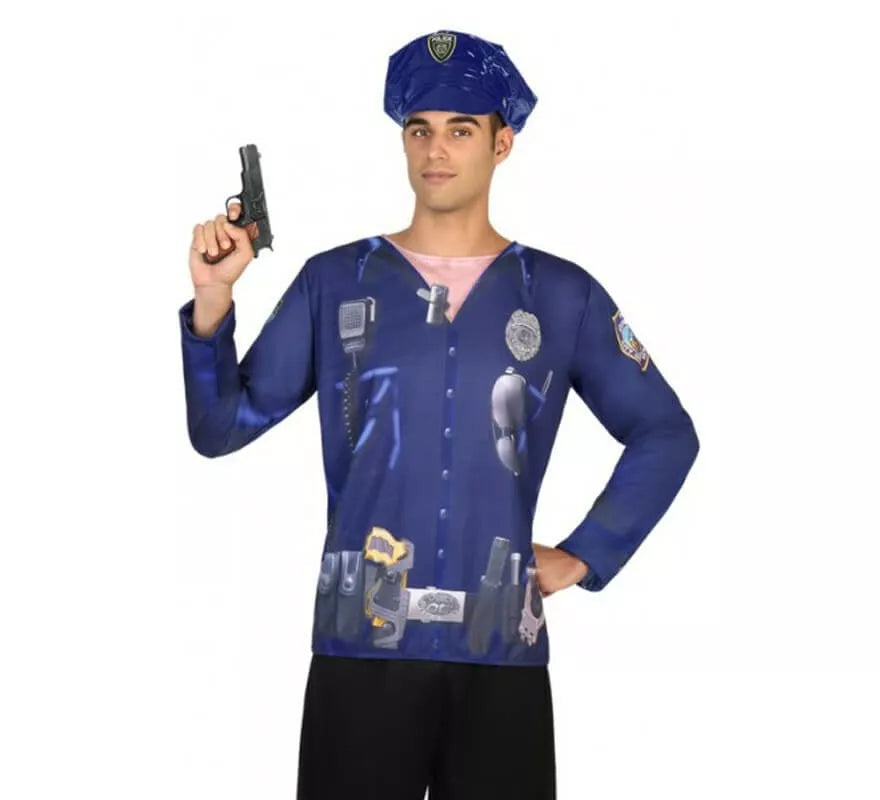 Translation missing: pt-PT.Camiseta disfraz de Policía para hombre